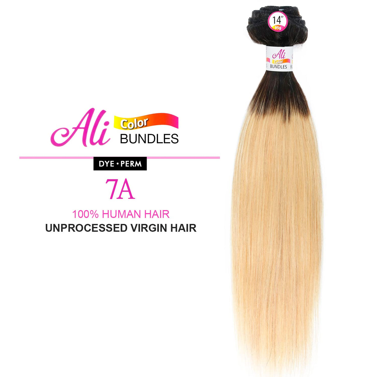 Ali Bundles Unprocessed Brazilian Virgin Human Hair Weave Straight ([14"], OTN/613)