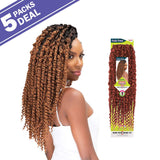 MULTI PACK DEALS! Janet Collection Synthetic Hair Crochet Braids NALA TRESS Boho Twist Braid 18" (5-PACK, 1B)