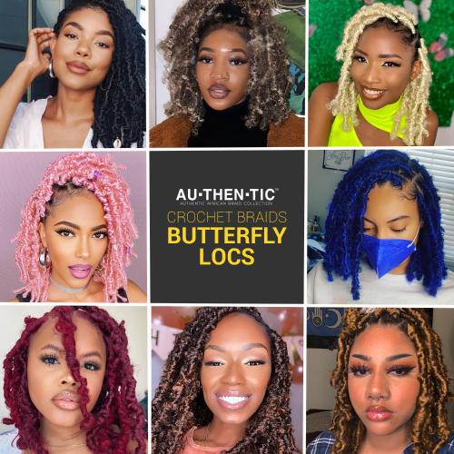 Authentic Synthetic Hair Crochet Braids 6X Value Pack Butterfly Locs 12"