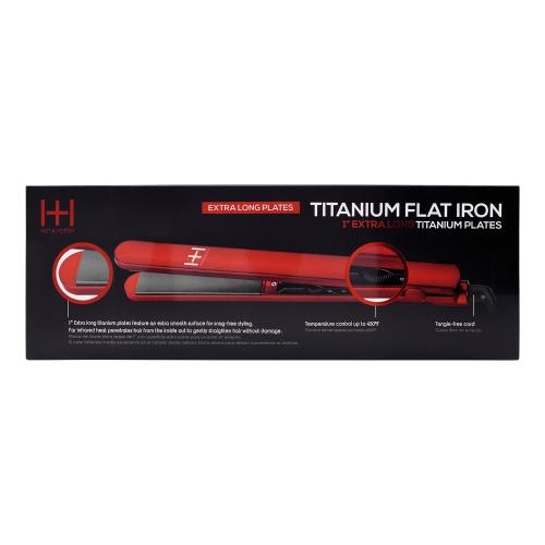 Hot & Hotter Extra Long Plates Titanium Flat Iron 1"