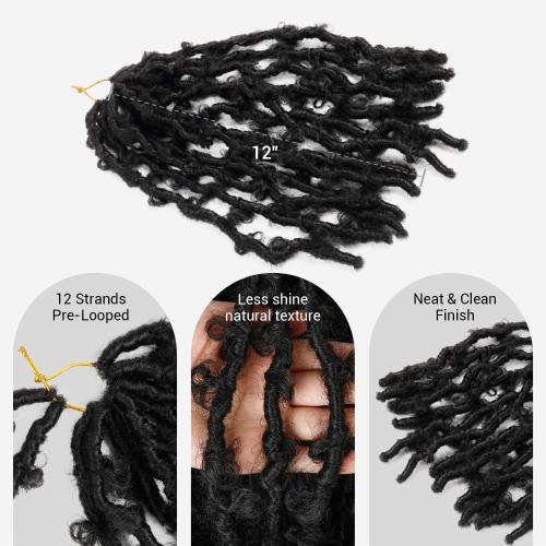 Authentic Synthetic Hair Crochet Braids 6X Value Pack Butterfly Locs 12"