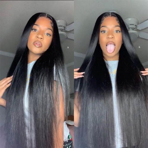 Pure Brazilian Virgin Remy Human Hair HD Lace Frontal Wig HD 13X4 Straight 42"