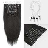 Janet Collection Natural Virgin Remy Human Hair Weave Bella Beads Micro Links Hair Extension Straight 18-22" (8Pcs)