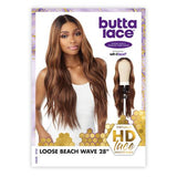 Sensationnel Human Hair Blend HD Lace Front Wig Butta Lace Loose Beach Wave 28"