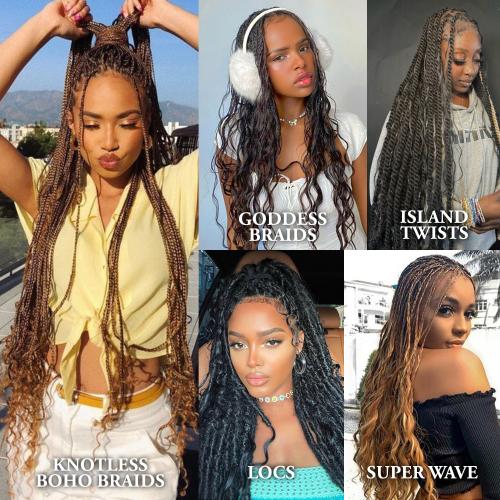 Outre Human Hair Blend Braids Premium Purple Pack Brazilian Bundle Pre-Stretched Natural French Bulk (18-24")