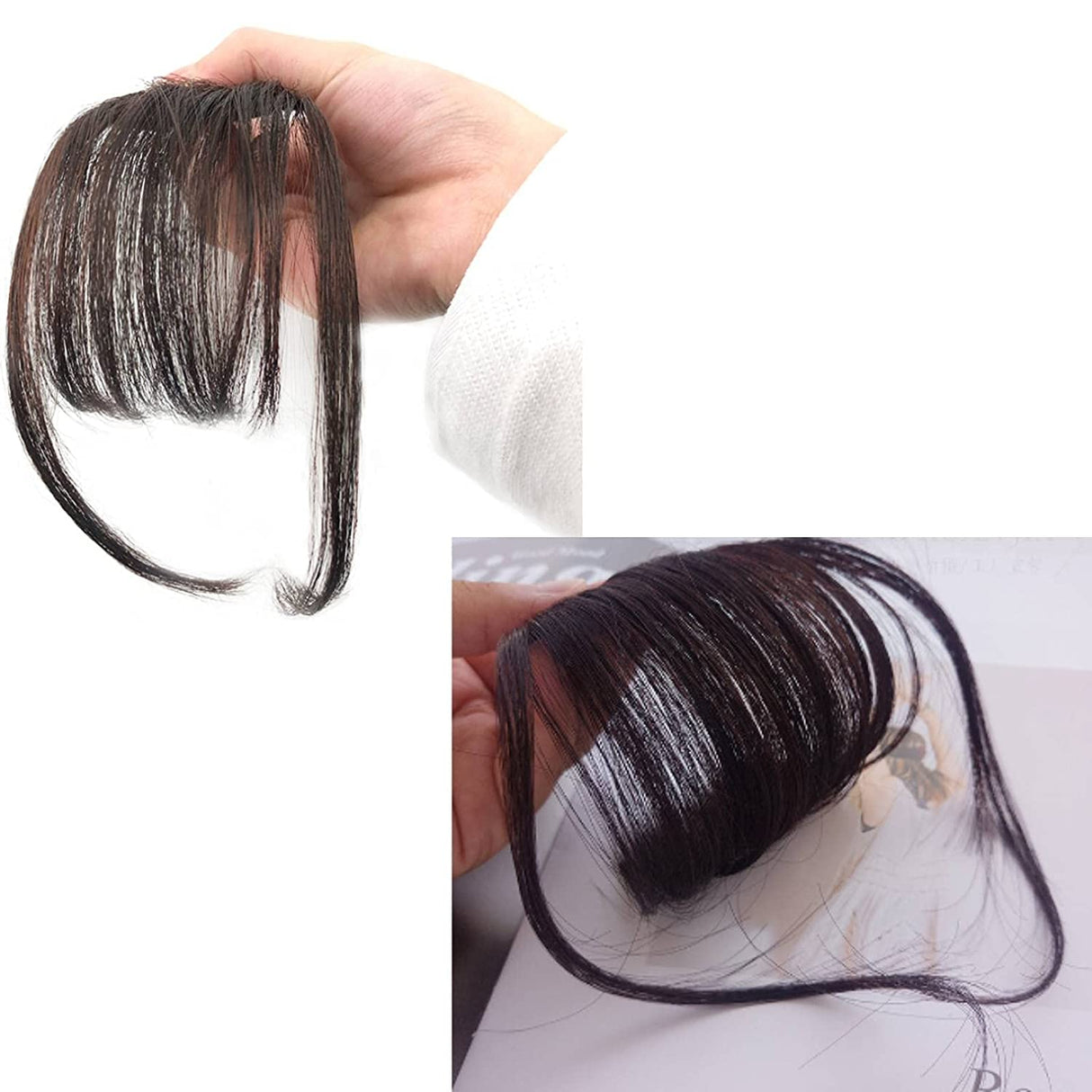 Bangs Hair Clip in Bangs Wispy Bangs with Temples Hairpieces for Women Clip on Air Bangs Flat Neat Bangs Hair Extension for Daily Wear (Deep Brown) Find Your New Look Today!