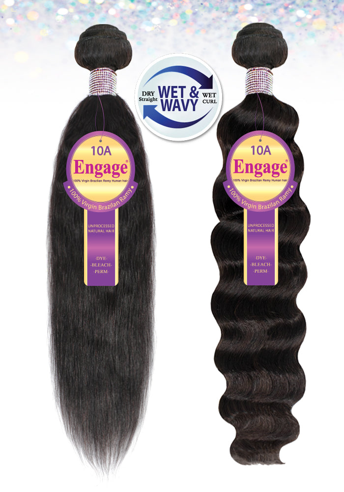 ENGAGE-WET&WAVY DEEP WAVE 100%  VIRGIN BRAZILIAN REMY HUMAN HAIR