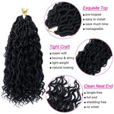 Goddess Locs Crochet Hair 12 Inch 7 Packs River Locs Curly Faux Locs Crochet Hair for Women Pre Looped Crochet Braids with Curly Hair Boho Hippie Locs Synthetic Hair Extensions (#1B) Find Your New Look Today!