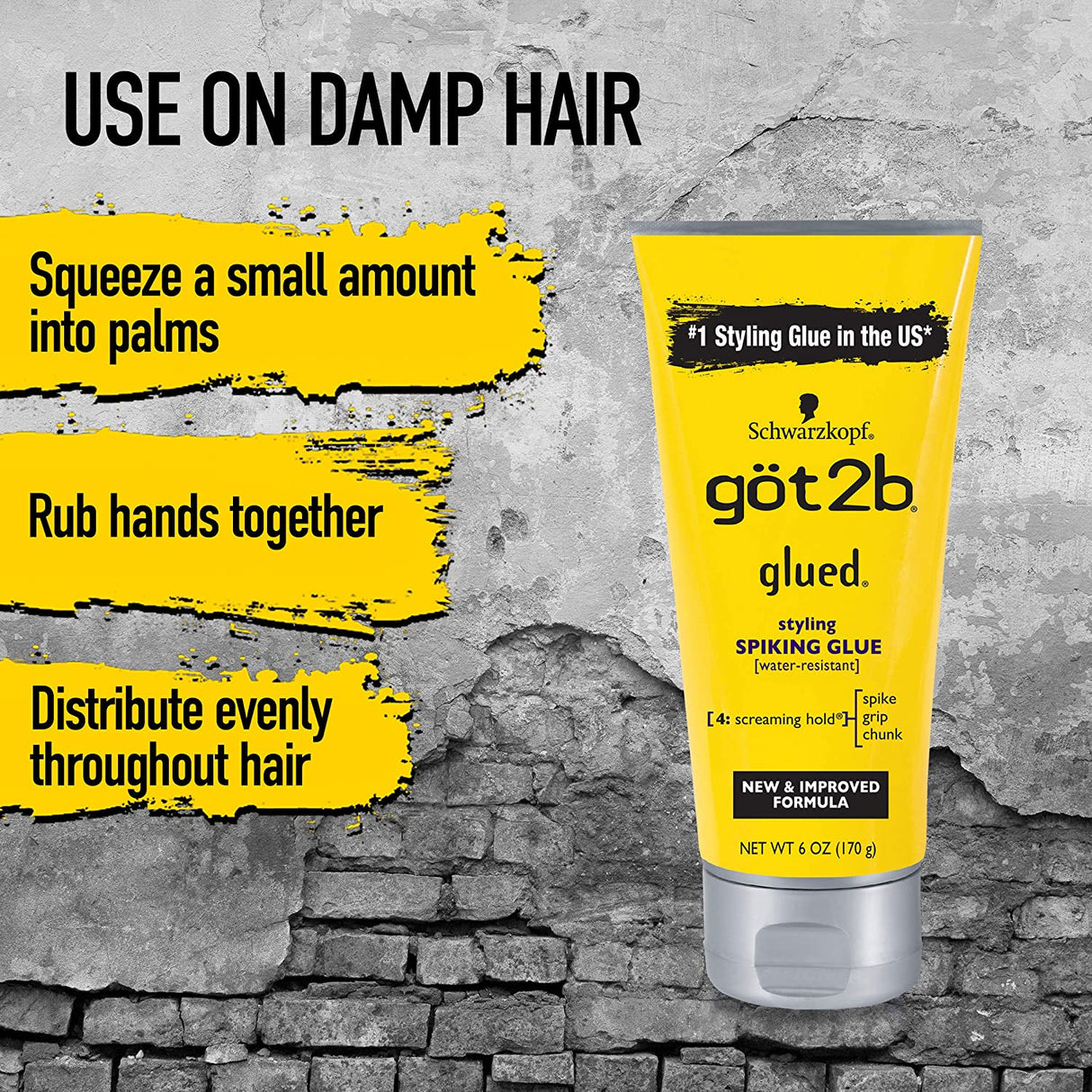 Got2b Glued Styling Spiking Hair Glue, 6 Ounce Find Your New Look Today!