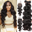 Human Hair Bundles with Closure (22 24 26+20，Free Part) Body Wave Bundles with Lace Closure Brazilian Human Hair Weave Bundles with Closure Virgin Hair Weft 150% Density Natural Color Find Your New Look Today!