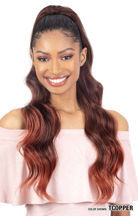 SHAKE-N-GO FREETRESS LITE DRAWSTRING PONYTAIL - LUXY WAVE 28"