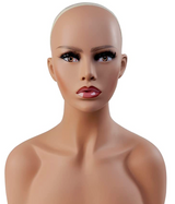 STUDIO LIMITED 16" Realistic Mannequin Head with Shoulders Upper Body Female Manikin Head Bust Makeup&Eyelashes Display for Wigs, Hats, Scarves, jewerly