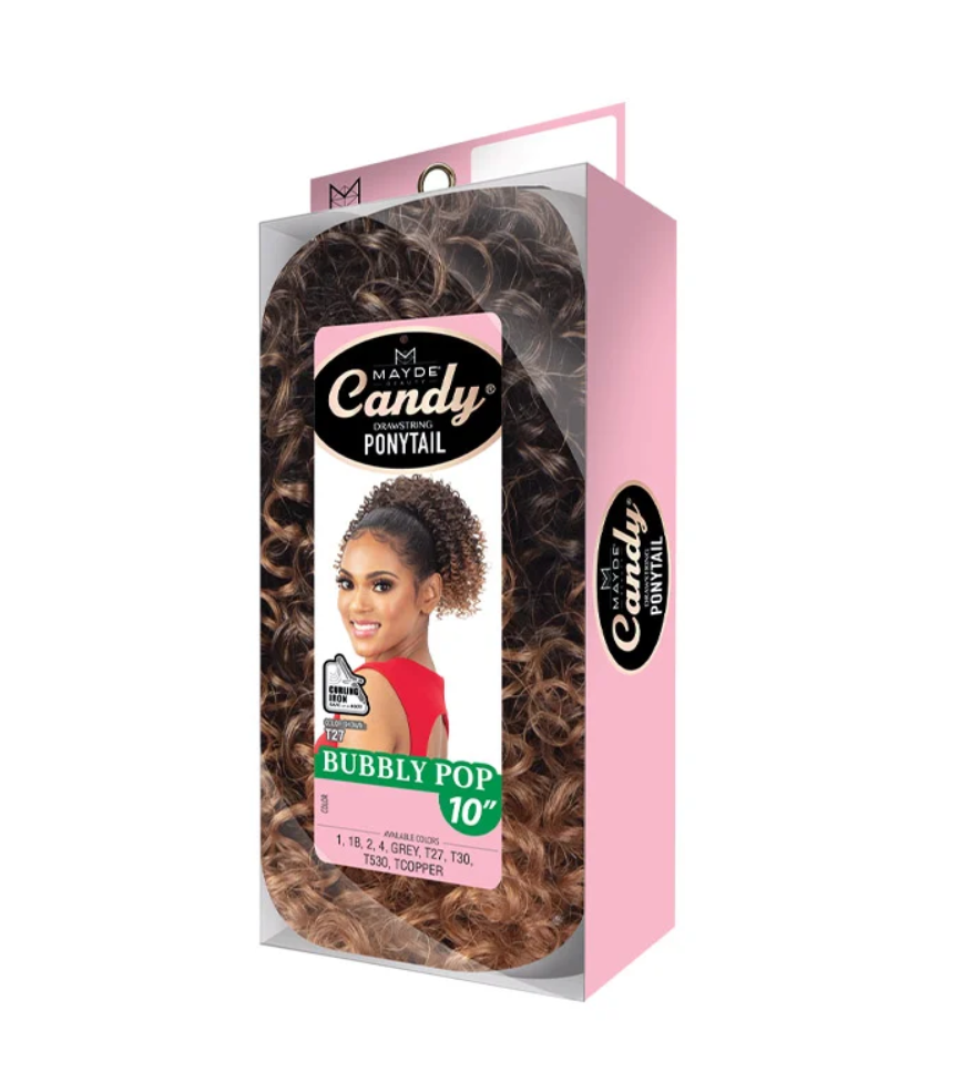 MAYDE BEAUTY CANDY DRAWSTRING PONYTAIL - BUBBLY POP 10"