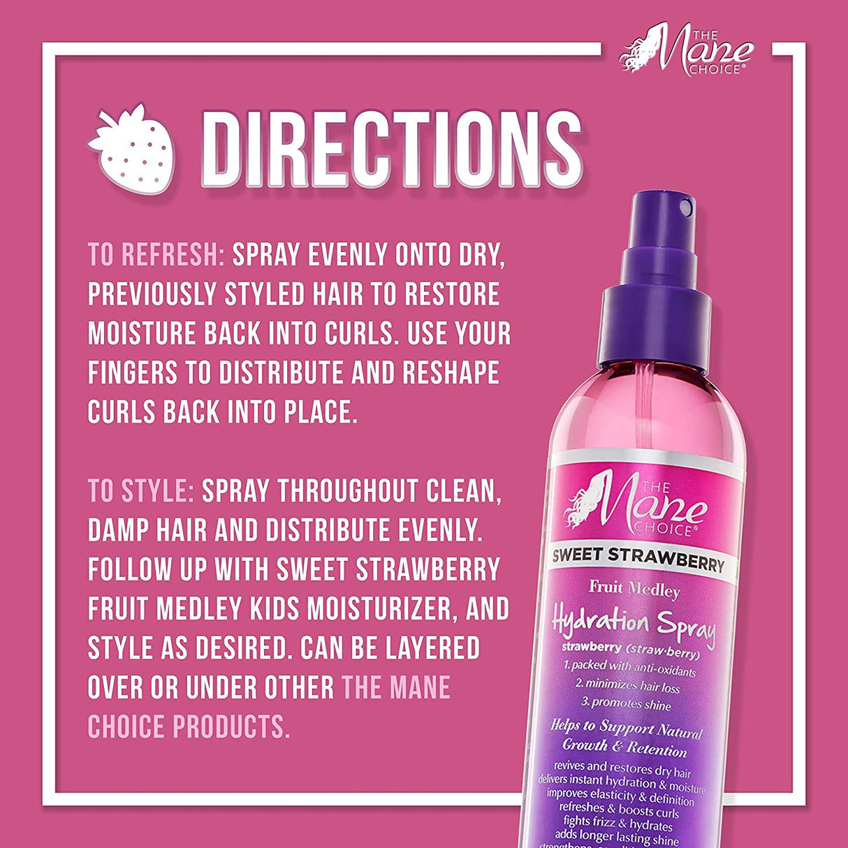 The Mane Choice Sweet Strawberry Fruit Medley Kids Hydration Spray, 8 Ounce Find Your New Look Today!