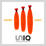 Uniq Hair 100% Virgin Human Hair Brazilian Bundle Hair Weave 9A Straight #ORANGE 3Pcs Find Your New Look Today!