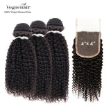 Vogue Hair 100% Virgin Human Hair Brazilian Bundle Hair Weave 6A Bohemian Jerry with 4X4 Closure Find Your New Look Today!