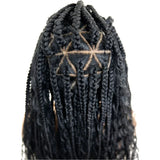 B&B KNOTLESS BRAIDED 100% FULL LACE WIG - TRIANGLE BOHEMIAN BOX BRAID - 32"